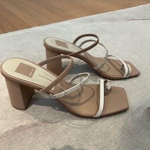 Dolce Vita Strappy Block Heel Sandal in Neutral Color